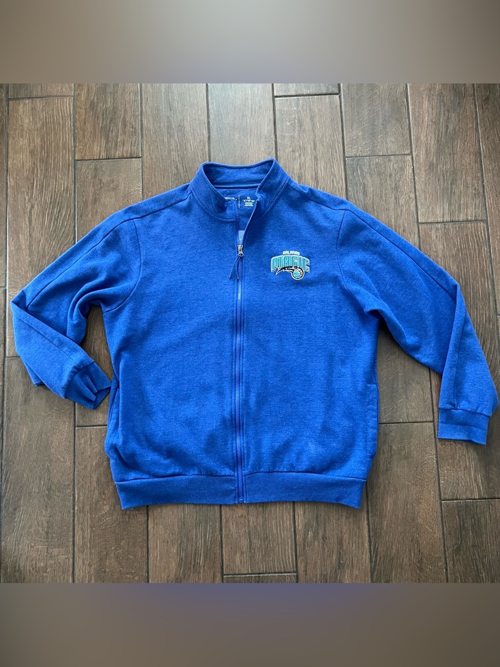 Orlando Magic NBA Mock Neck Full Zip Blue Fleece Jacket Antigua size XL